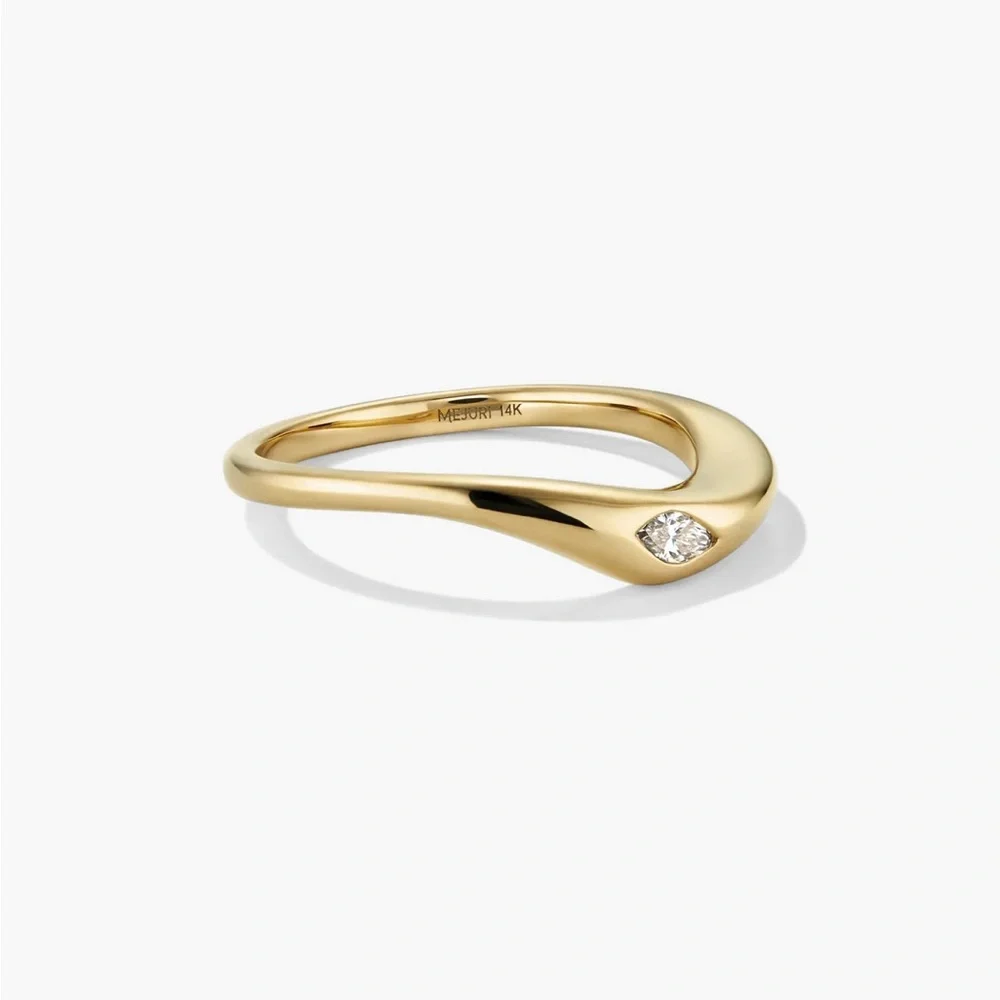 Mejuri ORGANIC DÔME THIN MARQUISE CUT NESTING RING Size 6 - Picture 2 of 5
